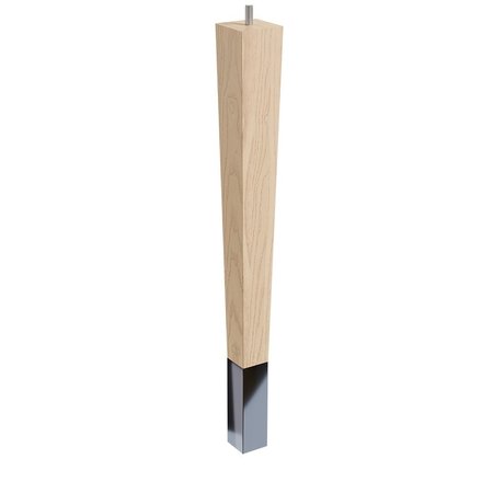 DESIGNS OF DISTINCTION 18" Square Tapered Leg with bolt and 4" Satin Brass Ferrule - Ash 01241018ASSB6